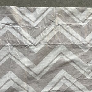 Window valences -gray and white chevron - one pair